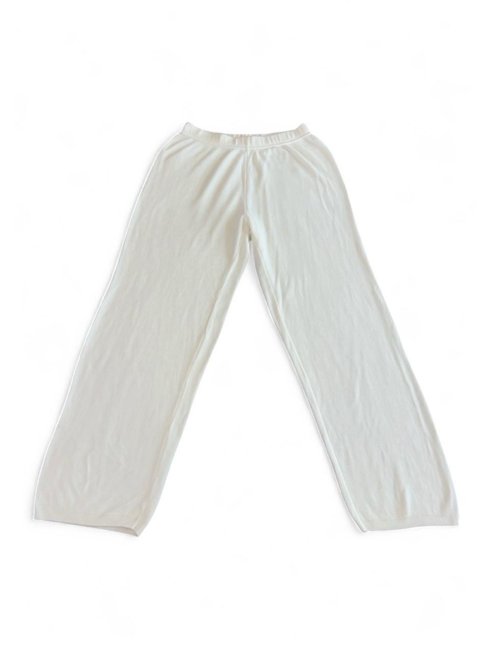 Vintage 90s White Wide leg Soft Lounge Pants Wide leg Low rise Size Small